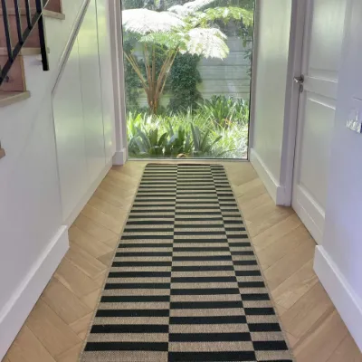 Picture of Broken Stripe Almond Long Outdoor Runner